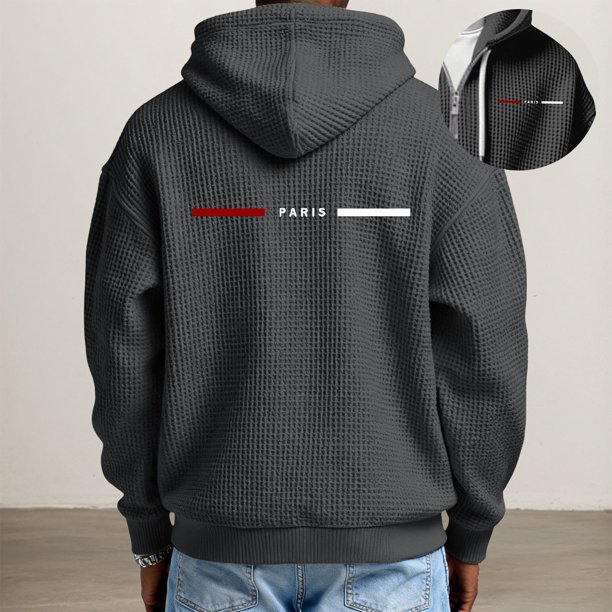 WILLBEST Sudadera con Capucha para Hombre, Suave y Cómoda, para Uso Informal Al Aire Libre, Ligera, Deportiva, con Cremallera Chica