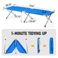thumbnail image 4 of Portable Folding Camping Cot, Premium Aluminum Tube Oxford Fabric Cot, Lightweight Space Saving Cot with Carrying Bag, Black Camping Cot for Outdoor Camping Activities, 4 of 11