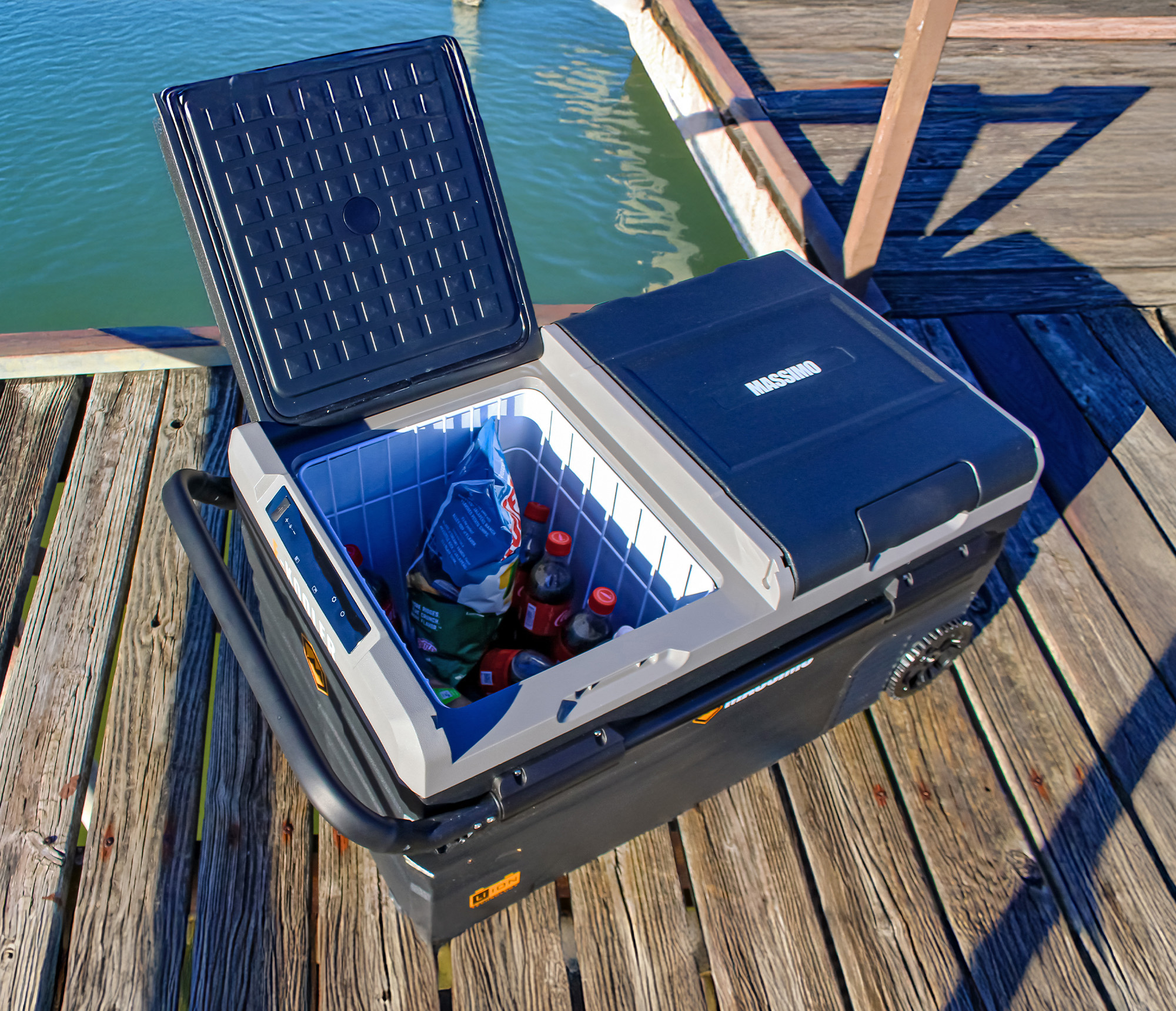 Massimo 100 Quart Electric Car RV Refrigerator Cooler  95L / 25 Gallon Capacity, 12V DC & AC Powered, Portable Fridge Freezer