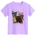 thumbnail image 4 of mgoYE 250th Anniversary USA Shirt Long Sleeve USA 250th Birthday Celebration Top, Girls Boys’s 4th of July Patriotic Short Sleeve Shirt(Purple,3-4 Years), 4 of 4