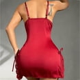 thumbnail image 6 of Levmjia Sleeveless Nightgowns For Women V-Neck Lace Sleep Spaghetti Strap Dress Soft Breathable Comfy Solid Color Casual Summer Home Wear, 6 of 9
