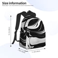 thumbnail image 2 of Disketp Abstract Black White Swirls Mochila Ligera Clásica con Múltiples Bolsillos, Mochila Casual para Hombre y Mujer, Ideal para Escuela, Trabajo y Viajes, 2 of 6