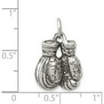 thumbnail image 3 of Sterling Silver Antiqued Boxing Gloves Charm Casted Polished Material Lustrous Enchanting Sparkling Bring sparkle and sophistication to your day, 3 of 4
