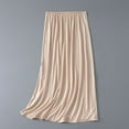 thumbnail image 6 of Yokua Womens Basic Solid Color Half Slips Underskirt Elastic Waist Midi Long Skirt, 6 of 11