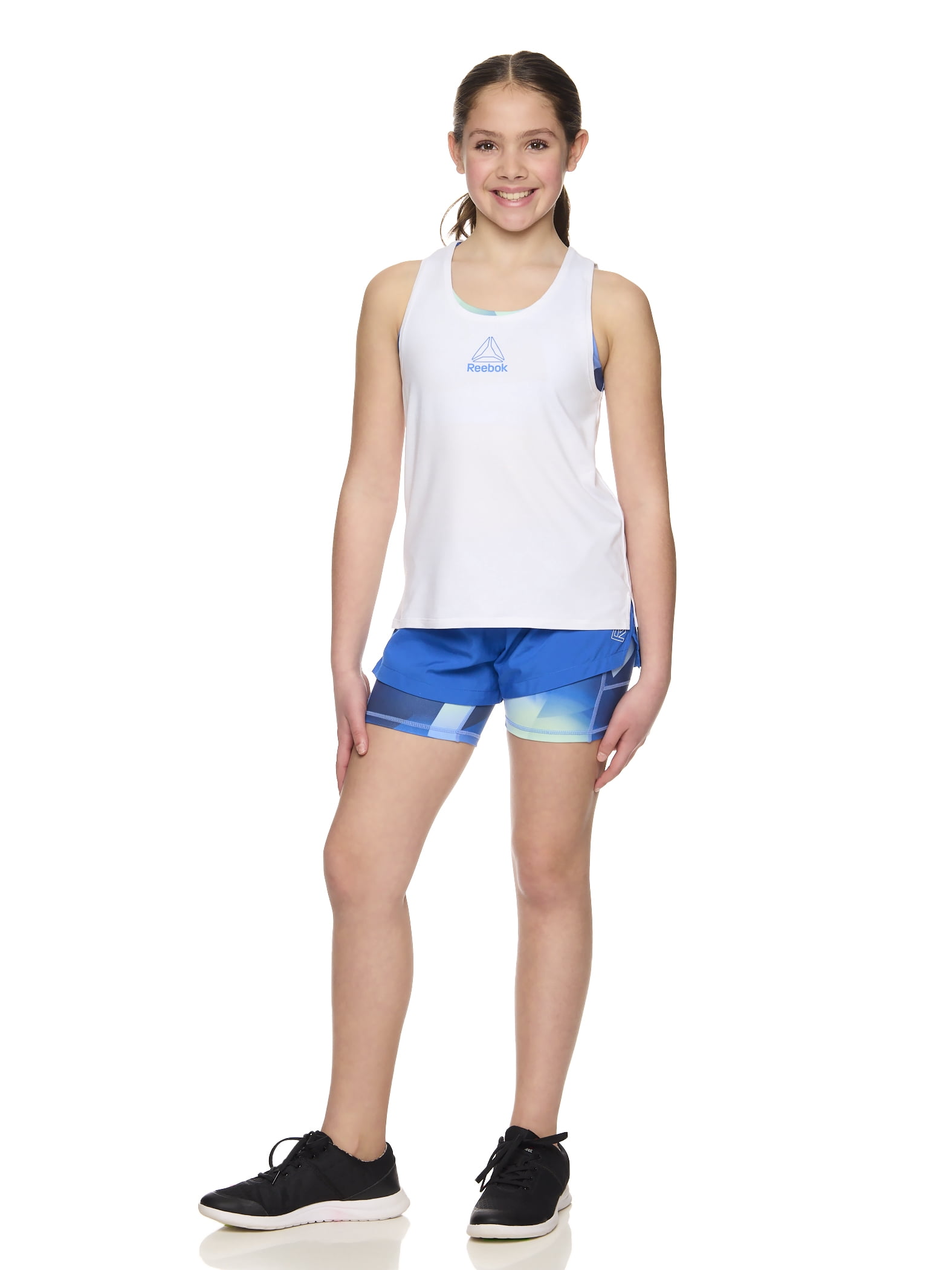 Reebok Girls Graphic Tank Top with Built in Bra, Sizes 4-18