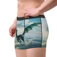 thumbnail image 2 of Vsdgher Cloud Sky Green Dragon Pattern Men's Boxer Brief Underwear,Soft Funny Underwear for Men-Medium, 2 of 5
