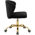 thumbnail image 4 of Scranton & Co Contemporary Velvet Swivel Adjustable Office Chair in Black, 4 of 6