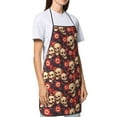 thumbnail image 4 of Pofeuu record Skull rock Print Aprons with Pockets, Cute Aprons for Kitchen, Cooking, Server, Barber, Chef Apron, 4 of 7