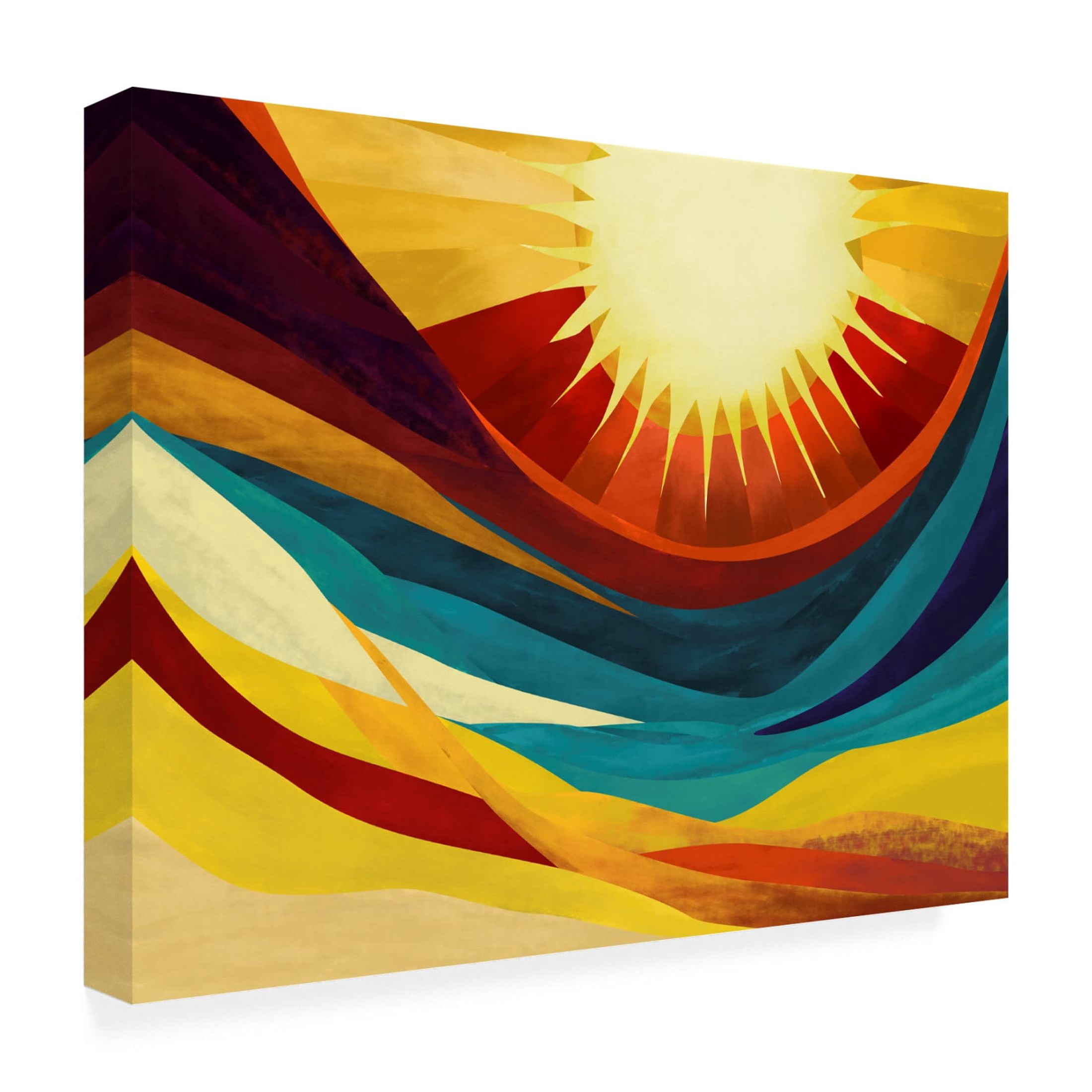 Canvas Wall Art - Tom Quartermaine 'Colorful Sunrise' Wall Art for Living Room, Bedroom, or Office Décor by Trademark Fine Art - 47 x 35 Inches