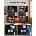 thumbnail image 3 of VEVOR Metal Storage Cabinet with Wheels, 180 lbs Shelf Load Capacity, 75" Tall Rolling Garage Tool Storage Cabinet with 4 Locking Doors and Adjustable Shelves, 2 Drawers, for Garage, Office, Home, 3 of 9