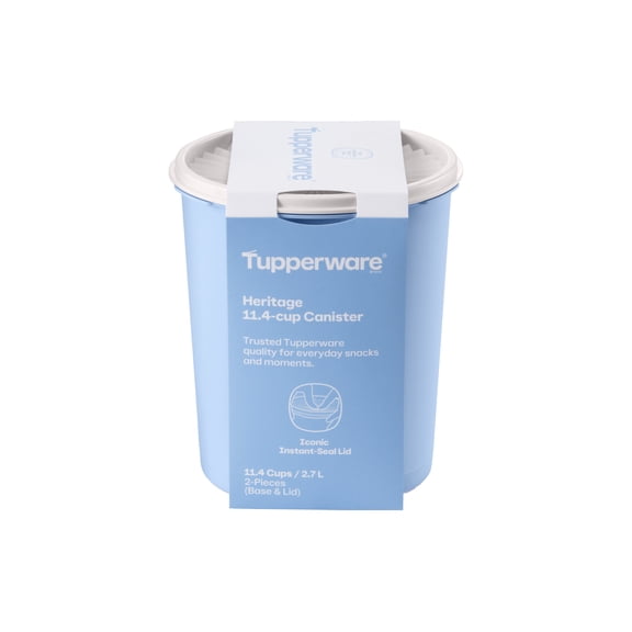 Tupperware Heritage 11.4-Cup Food Storage Canister with Lid, Blue