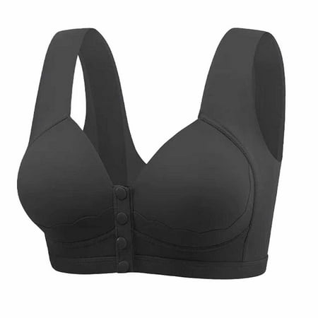 Black of Friday Deals!Clearance Staron Wireless Bras for Women Front Closure No Underwire Bra Comfortable Wireless Stretch Bras Large Size Push up Wirefree Bra