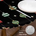 thumbnail image 3 of Christmas Round Tablecloth, Fitted Table Cover with Elastic for 45"-54" Round Tables, Winter Red Green Xmas Weeping Balls Table Cloth Outdoor Indoor Dinning Party Waterproof Tablecloths, 3 of 7