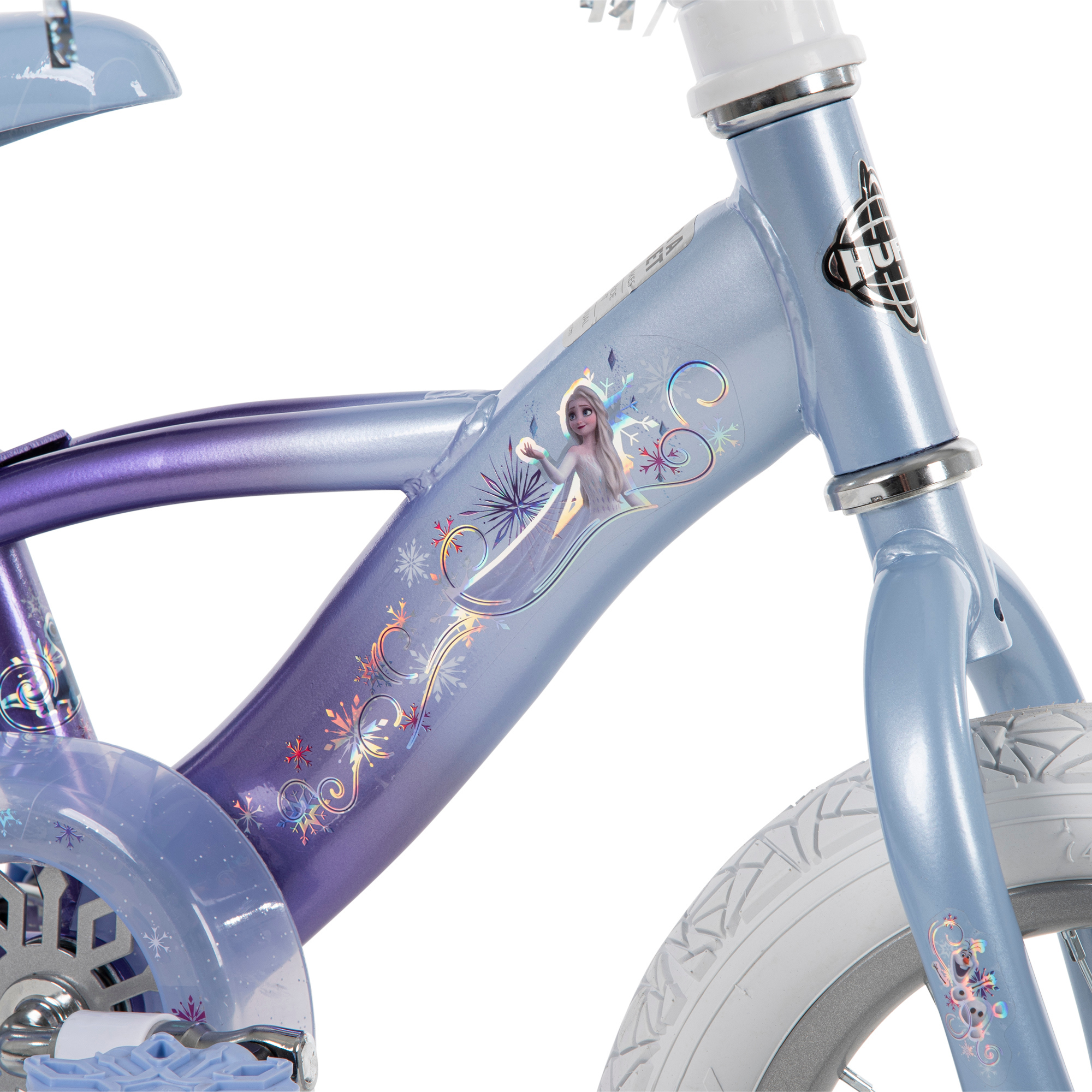 Disney Frozen 12 in. Bike with Doll Carrier Sleigh for Girl's, Ages 2+ Years, White and Purple by Huffy - image 8 of 19