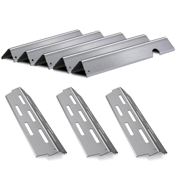 Gas Grill Flavorizer Bars 66795 Heat Deflector 66040 for Weber Genesis II 300 /LX 300 Series Genesis II E-310 E-315 S-335 Grill Parts, Stainless Steel Flavorizer Bars for Weber Weber 66032 66685