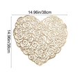 thumbnail image 3 of Valentine's Day Heart PVC Table Mat 15x15 Inch, Waterproof Heat-Resistant Placemat, Western Style Wedding Holiday Dining Table Decorative (Gold), 3 of 6