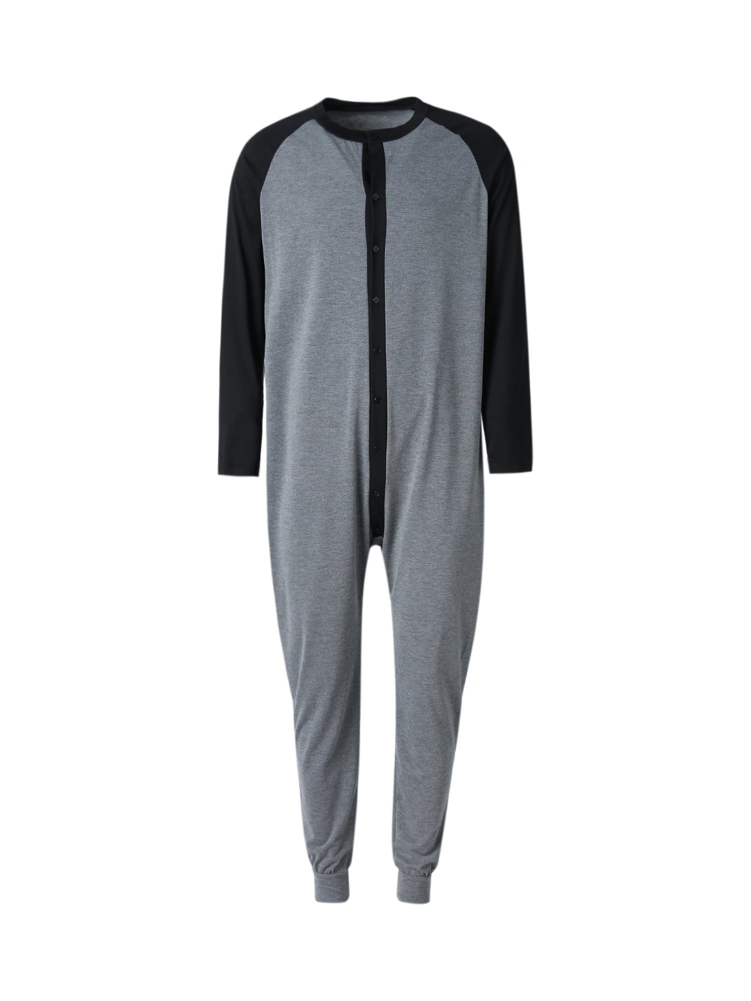 Mens Onesie Pajamas with Butt Flap Sleepwear Round Neck Ultra Soft Thermal  Union Suit Novelty Nightdress Homewear - Walmart.com