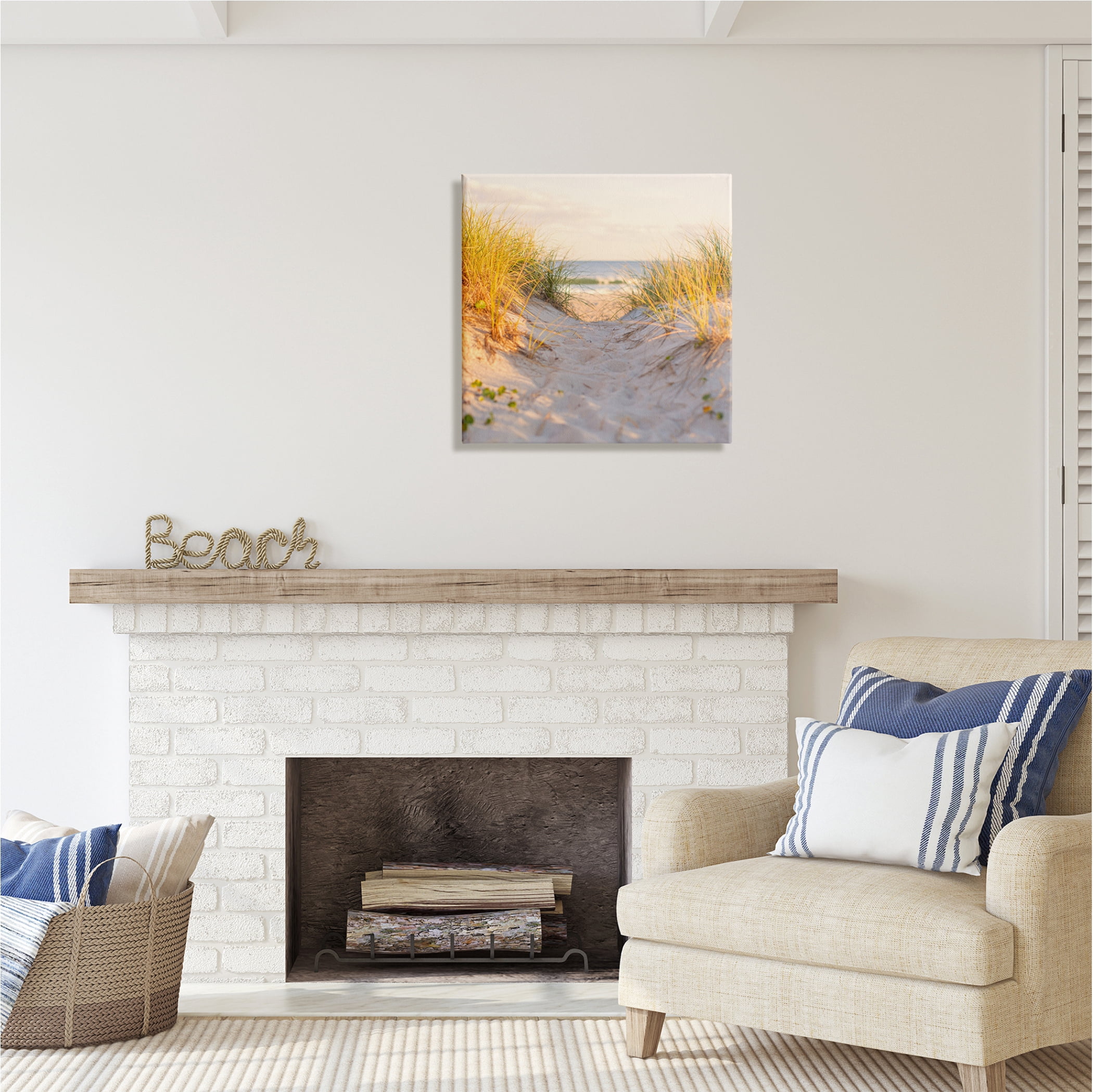 Stupell Industries Beach Sand Dunes Path Nature Photography Gallery Wrapped Canvas Print Wall Art, 24 x 24
