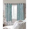 thumbnail image 4 of Aqua Tree Trunk Kitchen Curtains Farmhouse Forest Snow Watercolor Cafe Short Curtains for Bathroom Blackout Window Curtain Grommet Small Window Treatment Drapes for Bedroom Living Room 27.5"x39"x2, 4 of 9