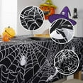 thumbnail image 4 of Spider Web Halloween Tablecloth - Fabric Holiday Rectangle Table Cloth, Waterproof and Washable Table Cover for Halloween Party Dining Room, 60 x 84 Inch Black, 4 of 6