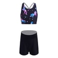 thumbnail image 1 of MSemis Kids Girls 2Pcs Workout Sports Outfit Crop Top Boyshorts Tracksuits, 1 of 5