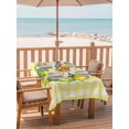 thumbnail image 2 of Outdoor Tablecloth with Umbrella Hole for Patio/Picnic/Party/Camping, Summer Fruits Waterproof Table Cloth Rectangle Table Cover Washable, Watercolor Lemon Leaves Wreath Yellow Plaid (54"x 80"), 2 of 8