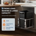 thumbnail image 4 of Pull Out Trash Can Under Cabinet,40 QT Under Sink Garbage Waste Recycling Bin,Under Mount Waste Container with Adjustable Sliding Track, Includes Garbage Bins, 4 of 7