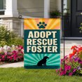 thumbnail image 2 of SPXUBZ Adopt Rescue Foster Garden Flag 12x18 Inch, Pet Adoption Linen Yard Flag with Dog Silhouette Design, Outdoor Decorative Flag for Animal Lover Garden Porch Decor, 2 of 5