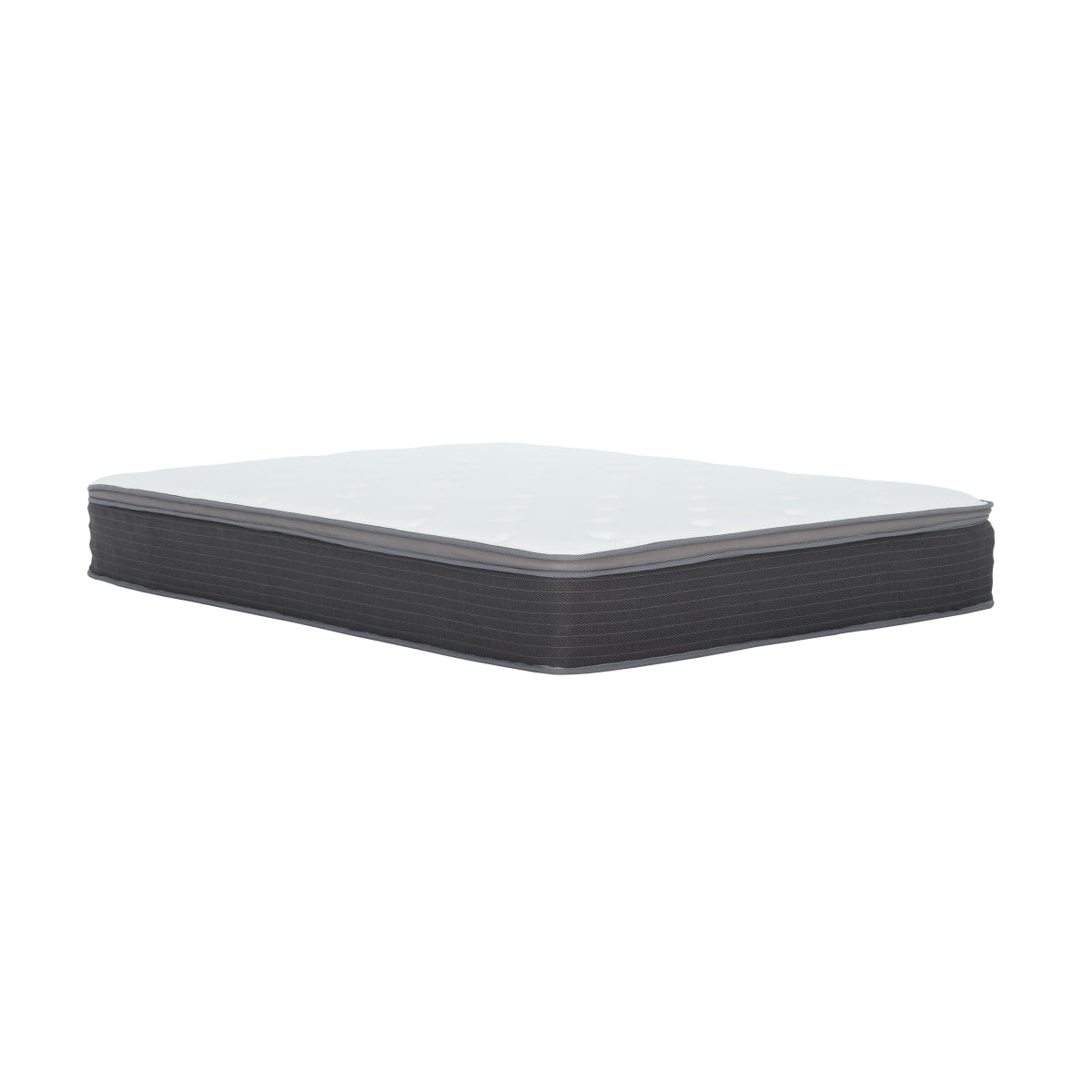 Miekor Furniture Plush 10 in. Cal King Size Hybrid Pocket Spring Mattress in a Box, Gel Memory Foam Mattress for Comfortable Sleep, White/Gray No6133