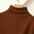thumbnail image 4 of Czstvyn Women's Sweater Long Sleeve Warm Solid Mock Neck Regular Pullover Brushed Knit Stockinette Insulated, 4 of 5