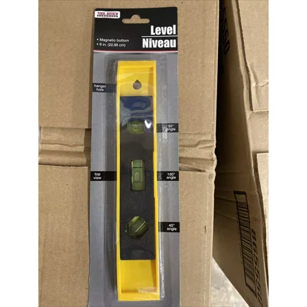 9" Yellow Abs Magnetic Torpedo Level Small Handheld Straight Even Shelving Tool