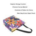 thumbnail image 3 of FORMRS Womens Canvas Tote Bag with Zipper Inner Pocket Shoulder Handbag, Colorful Painted Flowers Pattern, 3 of 7