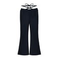 thumbnail image 5 of YiZYiF Kids Girls Casual Flared Pants Elastic Waistband Bell Bottoms for Modern Jazz Dance, 5 of 7