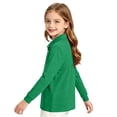 thumbnail image 4 of Girl's Long Sleeve Polo Shirt Stretch Pique Polo Shirts School Uniform Green,12-13 Years, 4 of 8