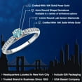 thumbnail image 2 of Gem Stone King 10K Two Tone Gold Blue Zircon and Lab Grown Diamond Engagement Ring for Women | 0.68 Cttw | Round 4MM | Gemstone Birthstone | Size 6, 2 of 6