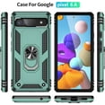 thumbnail image 2 of for Google Pixel 6a case Heavy Duty Rugged Full Body Scratch Proof Shockproof Screen Camera Protection Built-in 360 Ring Kickstand Military Hard Back Phone Cover for Men Women Green, 2 of 14