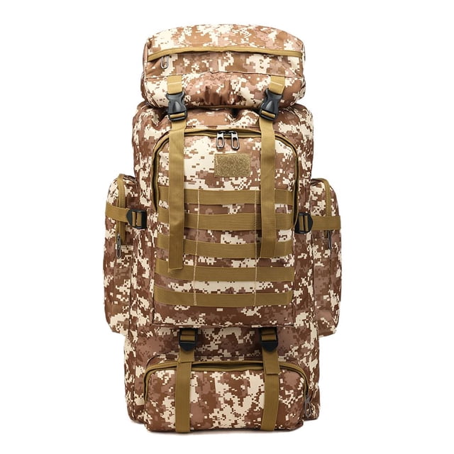 Mochila Impermeable 80 L para Entrenamiento Y Trekking (camuflaje Del Desierto)