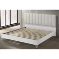 thumbnail image 3 of California King 5pc Modern Bedroom Set, Lacquer Wood Bed, Nightstand, Dresser Mirror and Chest, White/Silver, 3 of 10