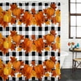 thumbnail image 2 of Fall Shower Curtain, Waterproof Shower Curtains for Bathroom, Thanksgiving Pumpkins Maple Leaf Plaid Washable Fabric Bathtub Curtain Set Bath Decor with 12 Hooks Stall 36"x72", 2 of 8