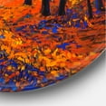 thumbnail image 3 of Designart 'Orange Autumn Landscape With Little Road I' Traditional Circle Metal Wall Art 36x36 - Disc of 36, 3 of 5