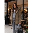 thumbnail image 4 of SHEWIN Full Zipper Puffer Jacket for Women Cropped Hooded Puffer Coat Winter Warm with Pockets Petite, 4 of 12