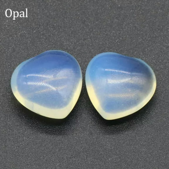 EOEMY 5Pcs Chakra Mini Heart Crystal Pocket Palm Worry Stones Natural Quartz Healing-Opal-5Pcs (Random)
