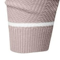 thumbnail image 3 of hopeusince Men's Slim Fit Round Neck Long Sleeve Striped Pullover Sweater Knitted Jumper Tops Beige M, 3 of 4