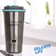 thumbnail image 2 of Yuarrent Tazas de café tipo gato de 500ml, botella con tapa de viaje, termosello de acero inoxidable, termos, botella aislada, taza, triangulación de Utensilios de cocina negro Yuarrent JJ17500-02, 2 of 5