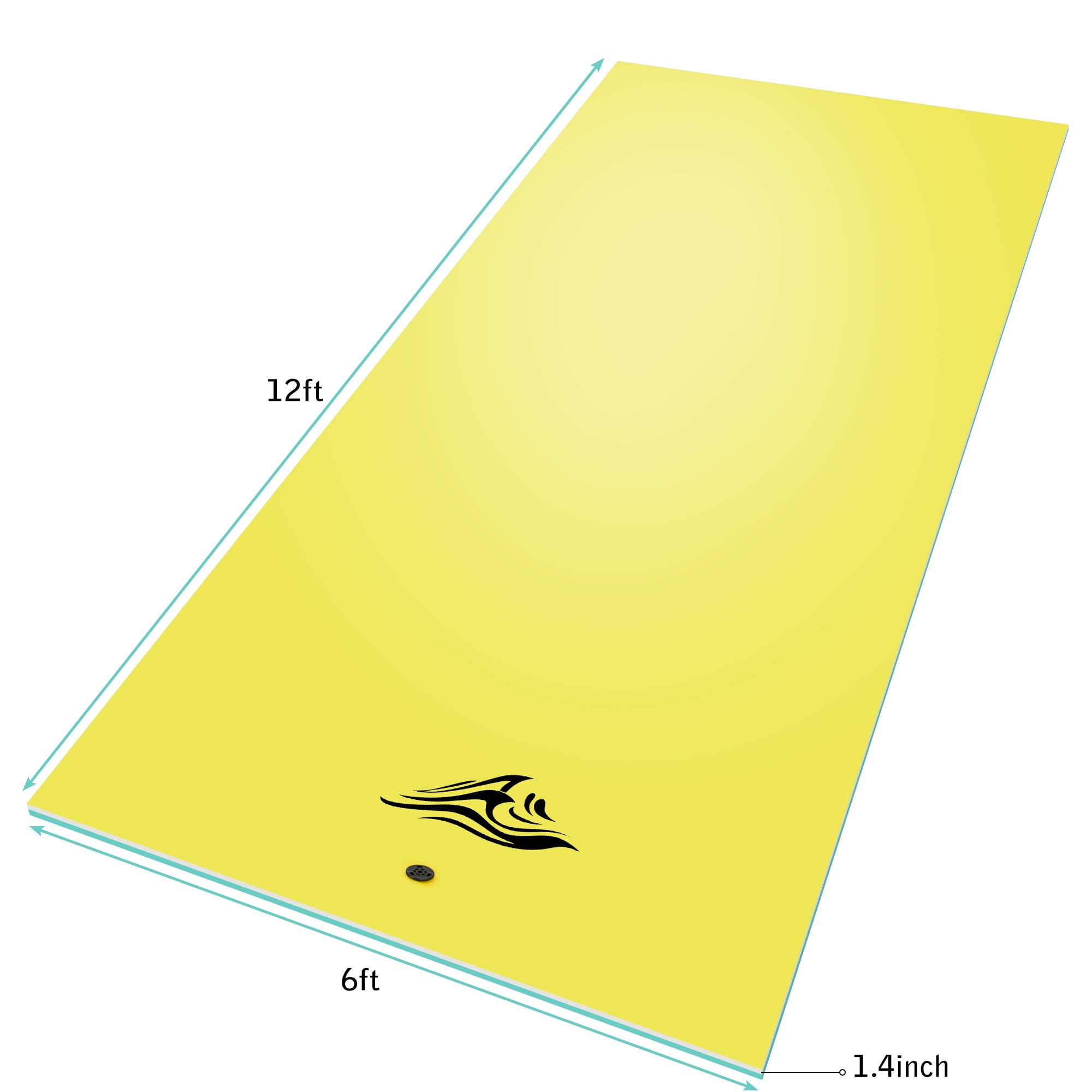 CIPACHO 3-Layer XPE Floating Water Mat with Storage Straps, 12' x 6', Yellow CIPACHO 3-Layer XPE Floating Water Mat with Storage Straps, 12' x 6', Yellow
