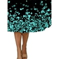 thumbnail image 4 of Gvmfive Women Boho Floral Print Short Sleeve Swing Dress Summer Party Beach Casual Midi Dress, 4 of 5