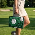 thumbnail image 4 of COEQINE Golf Cart Seat Covers with Carry Handle, Comfortable Golf Cart Seat Towel Blanket, Fits for EZGO Yamaha Club Car and Other 2-Seat Golf Carts, Golf Ball Musical Note Green, 4 of 8