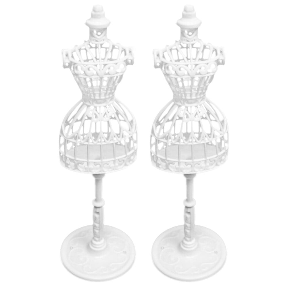2pcs Mini Mannequin Model Doll Dress Clothing Stand Hollow Display
