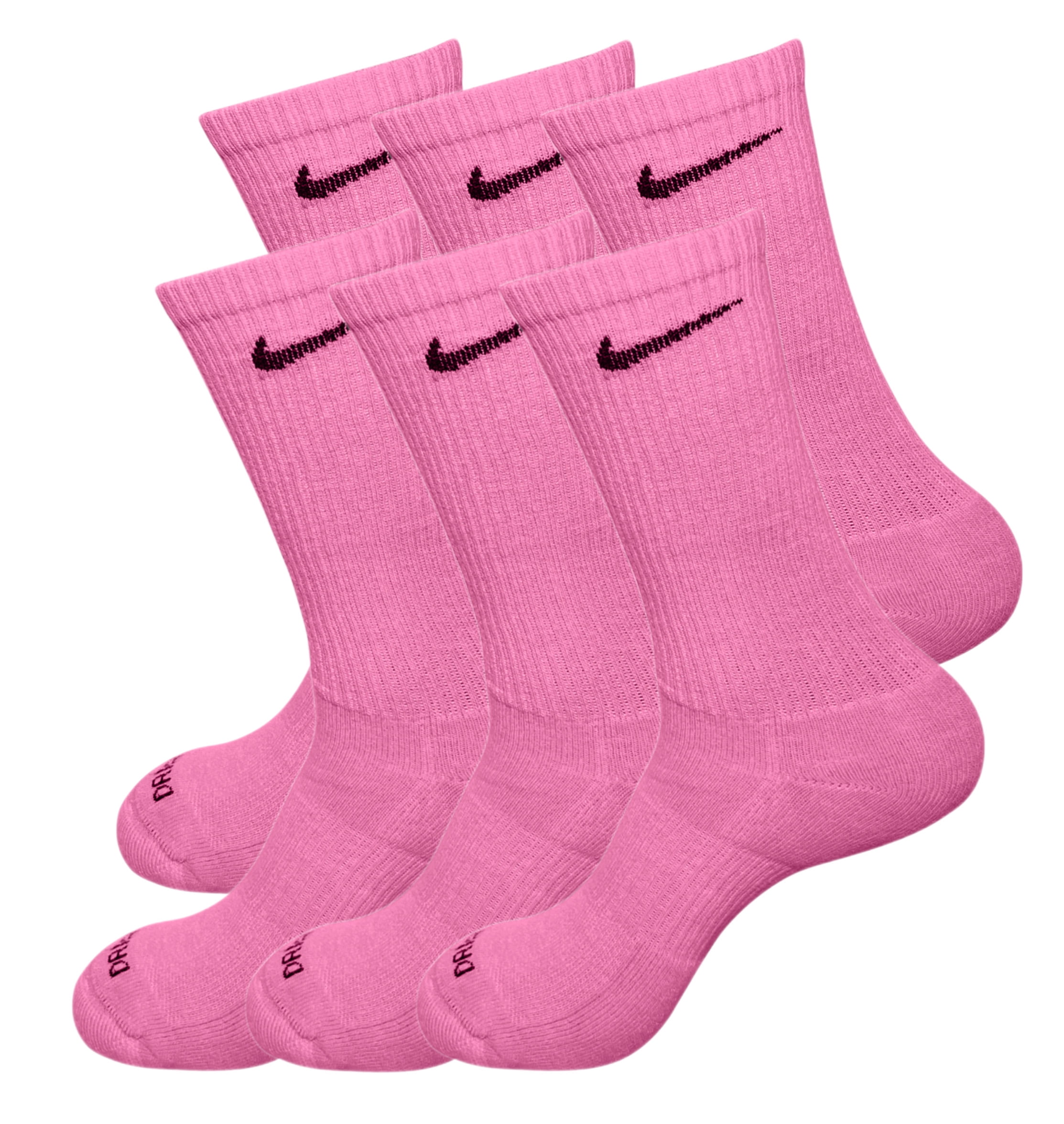 Pink Pack Nike Crew Socks Dri Fit Adult Unisex Large 3 Pack