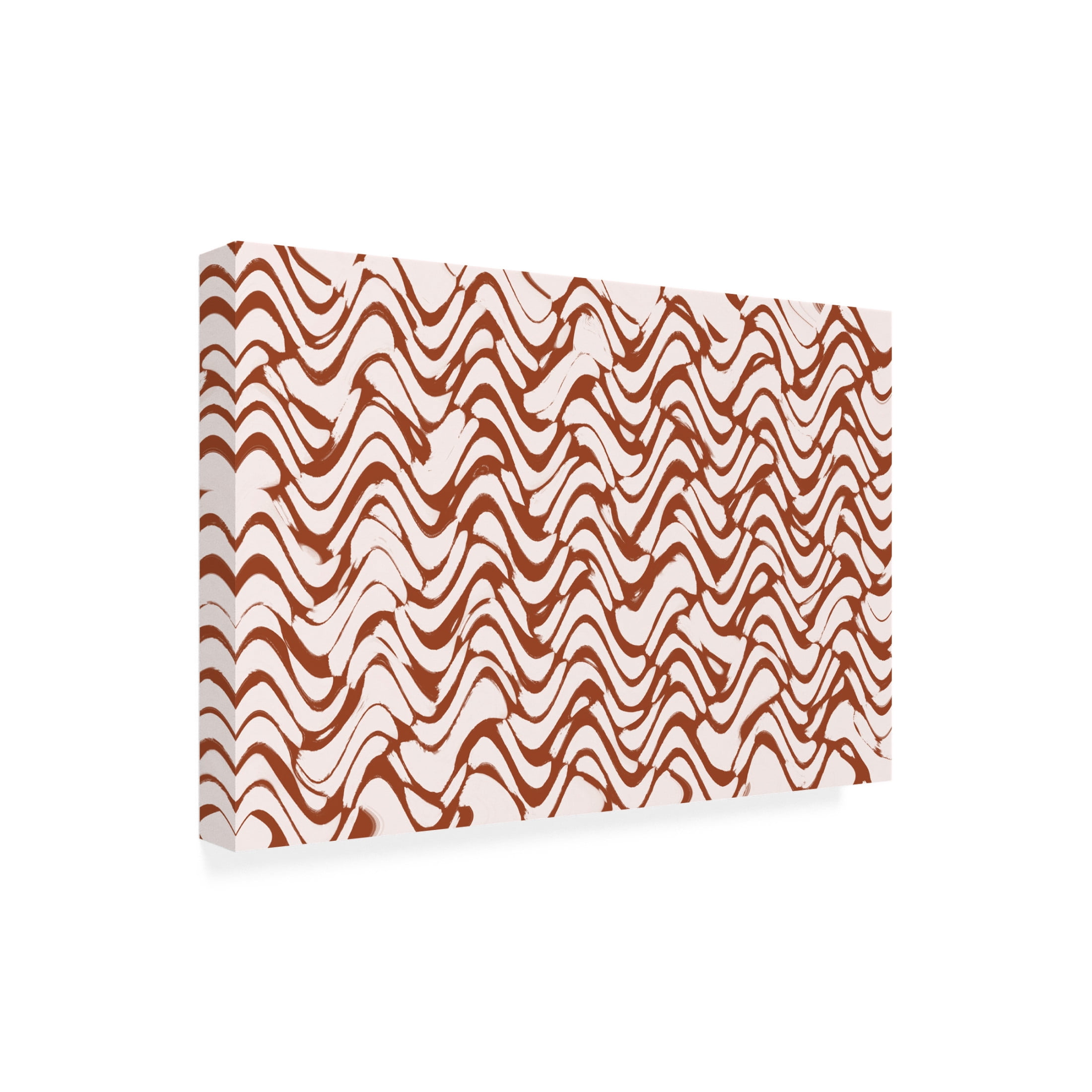 Canvas Wall Art - Treechild 'Wavey Beige Pattern Square' Wall Art for Living Room, Bedroom, or Office D?cor by Trademark Fine Art - 47 x 30 Inches
